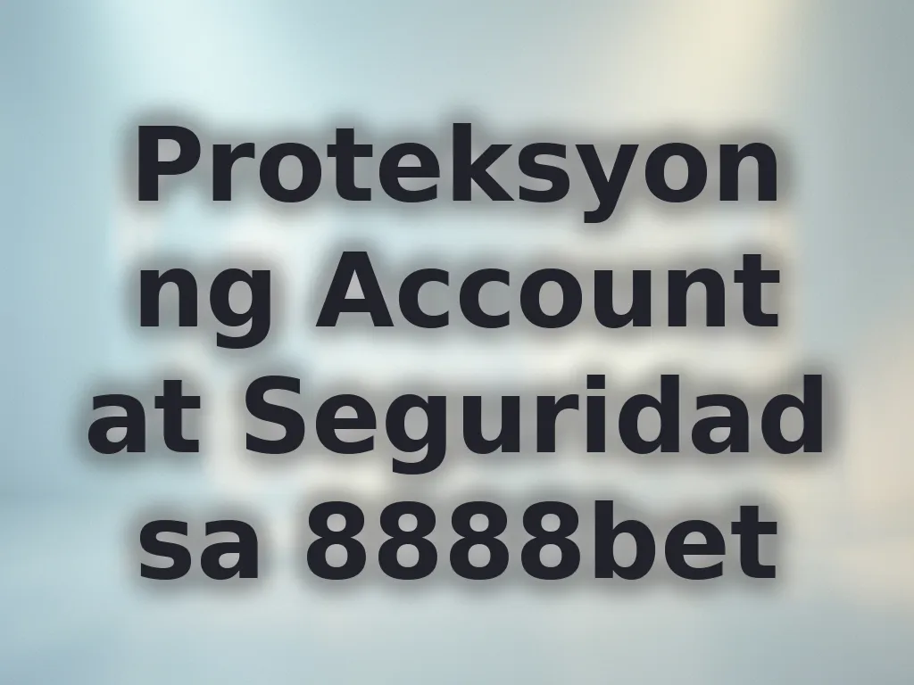 Proteksyon ng Account at Seguridad sa 8888bet